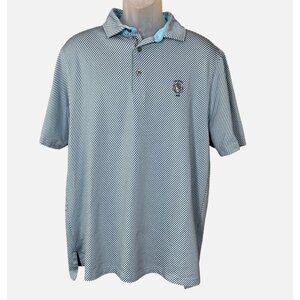 Bobby Jones x H2O Philmont Golf Club Blue Diagonal Striped Short Sleeve Polo L